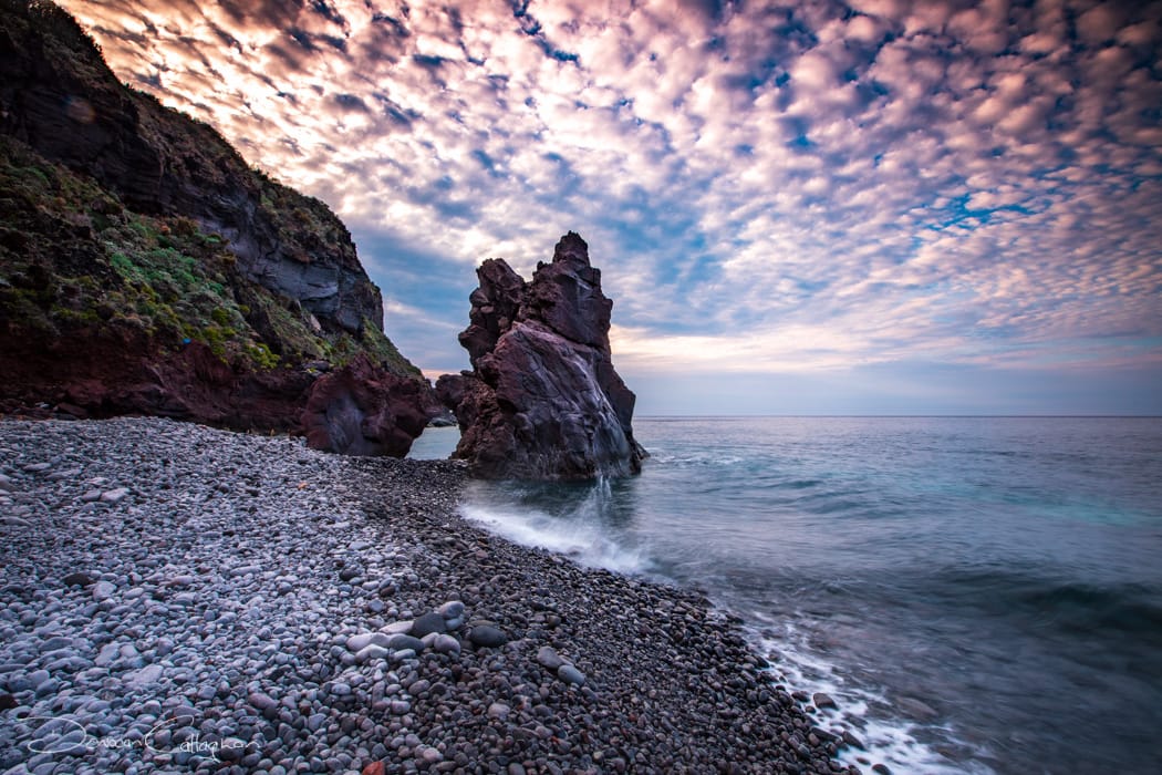 Island of Salina, Malfa Sea Stack sunset, Italy