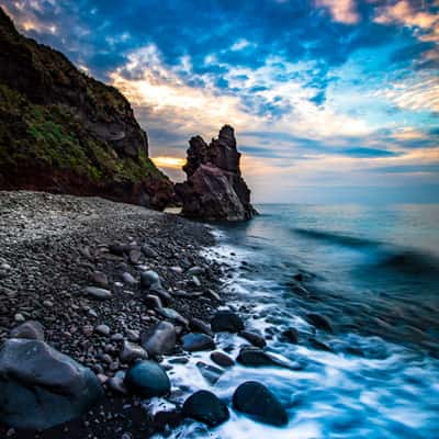 Island of Salina, Malfa Sea Stack sunset, Italy