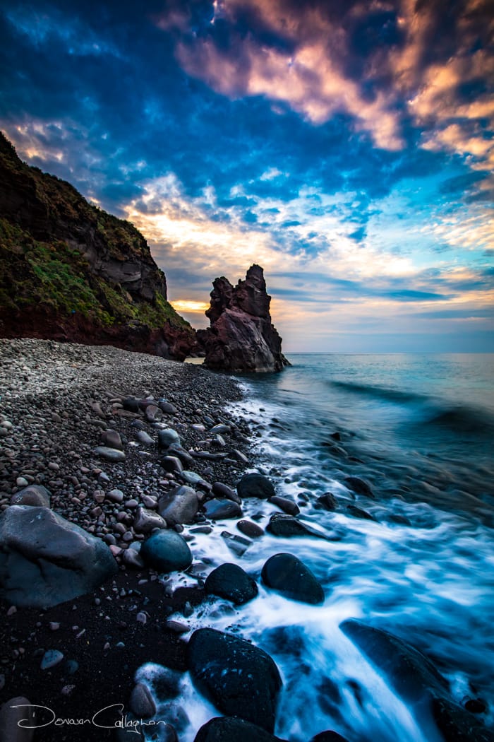 Island of Salina, Malfa Sea Stack sunset, Italy