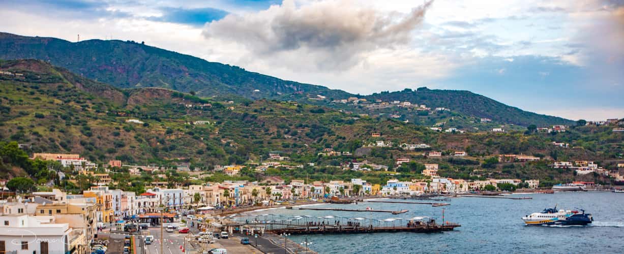 Lipari harbour from the castle