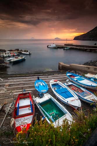 Malfa Local fishing Port Salina