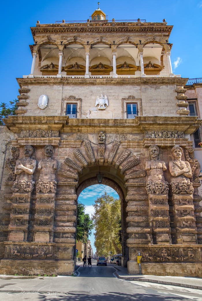 Norman Palace tower gate, Palermo, Italy