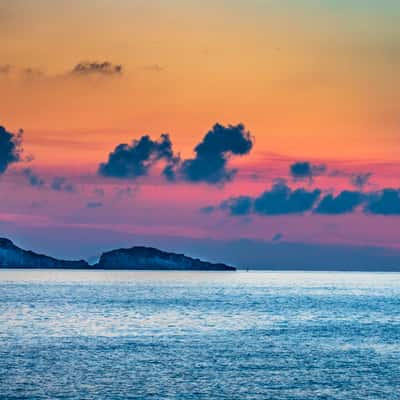 Panarea Dattilo Island Sunrise Panorama, Italy