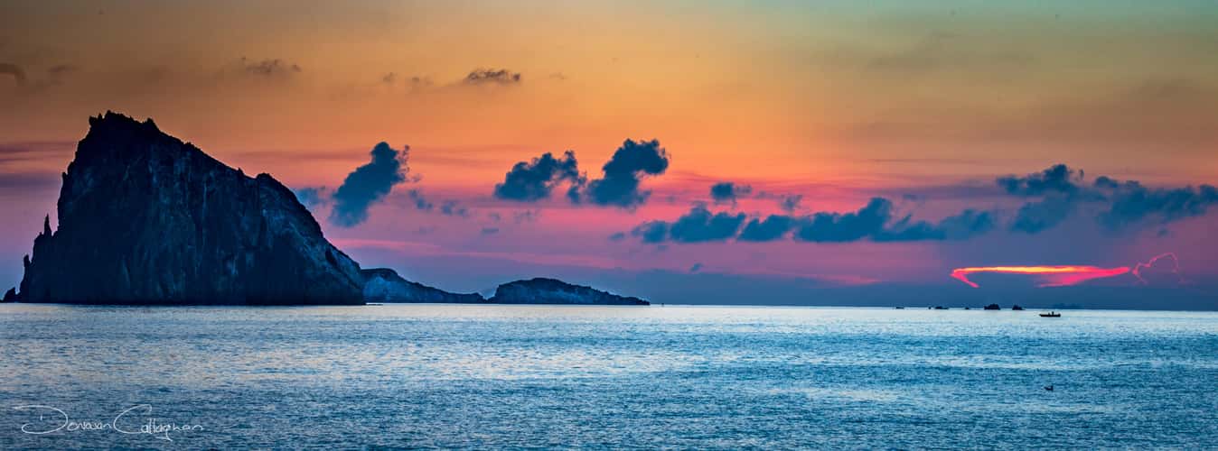 Panarea Dattilo Island Sunrise Panorama