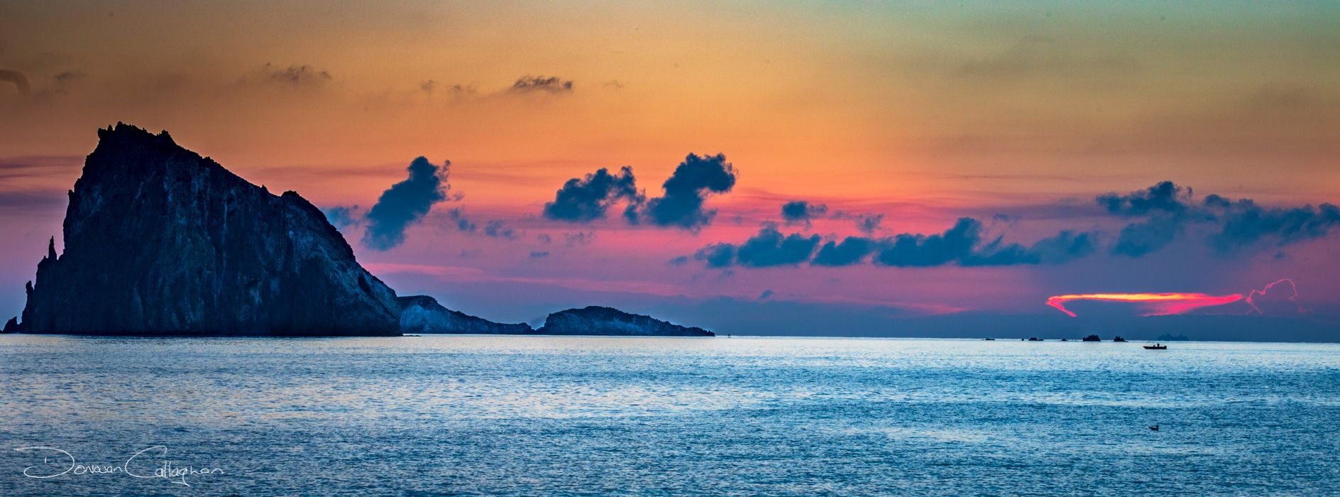 Panarea Dattilo Island Sunrise Panorama, Italy