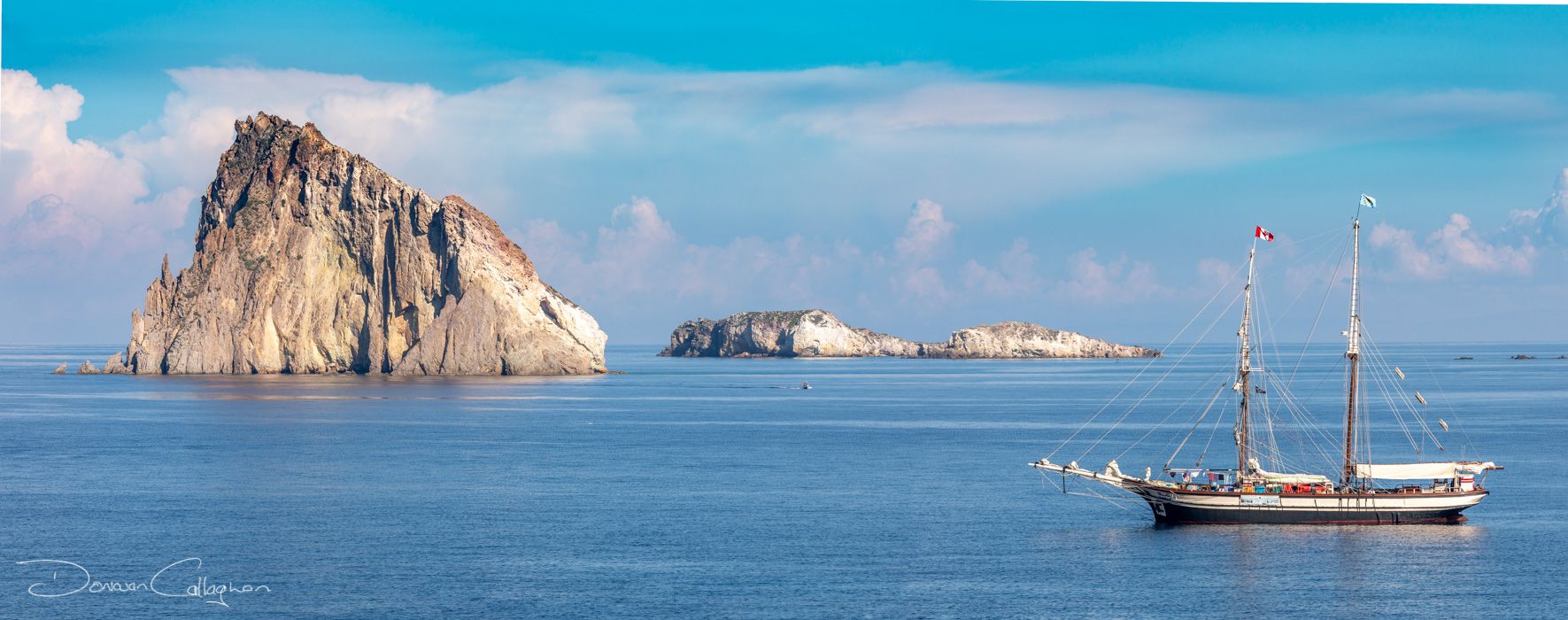 Panarea one of the cruise sailing ships Dattilo Island, Italy