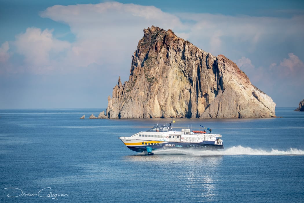 Panarea the intercity hydrofoil Dattilo Island, Italy