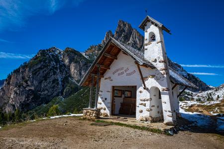 Passo falzarego church Dolomites