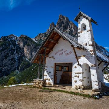 Passo falzarego church Dolomites, Italy