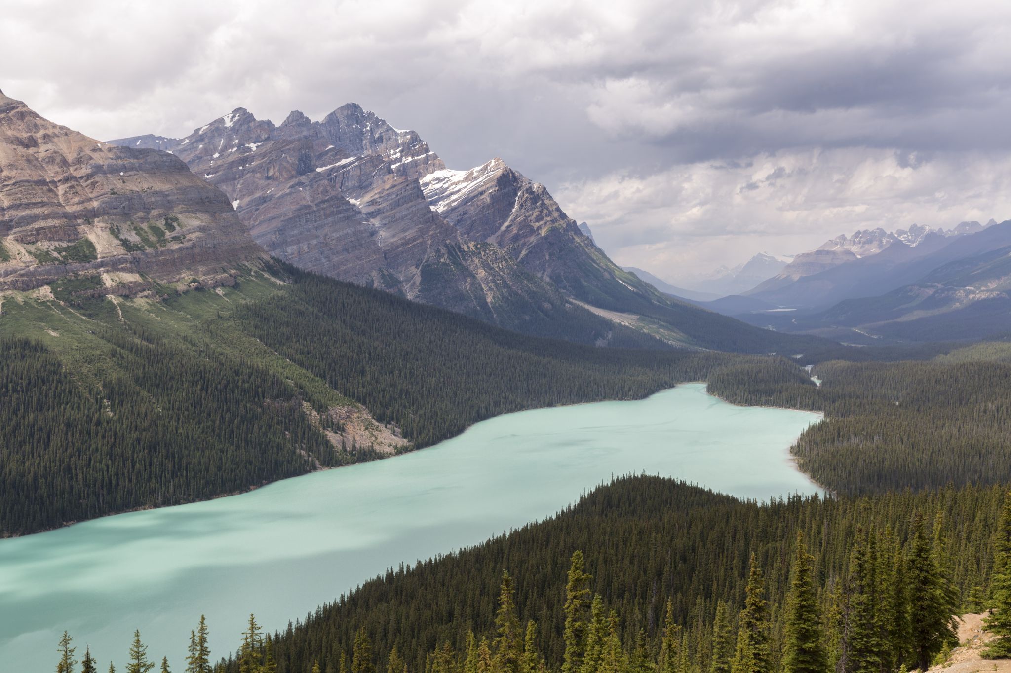 Peyto Lake Overview from Bow Summit, Canada