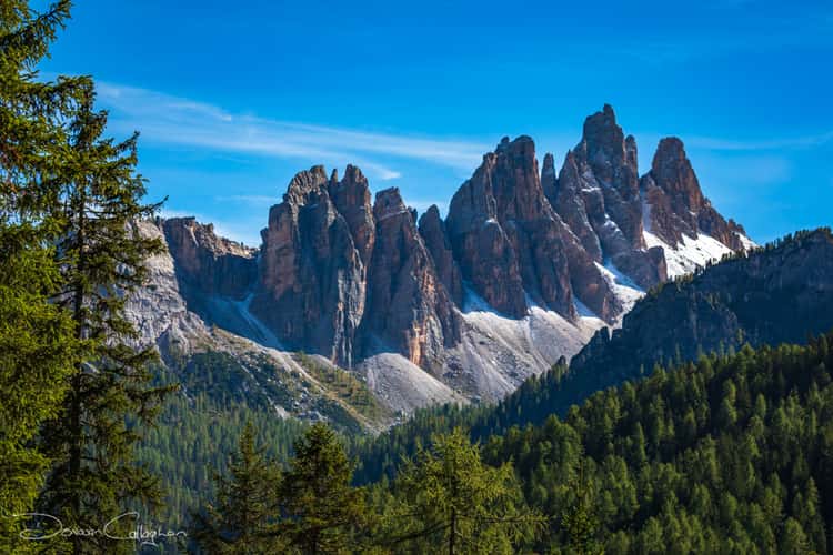 Rock out crop on road to Passo falzarego  Dolomites