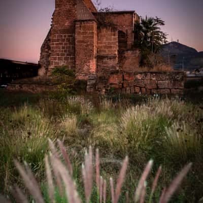 Ruin near the fishing boats Palermo Sicily, Italy