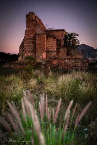 Ruin near the fishing boats Palermo Sicily