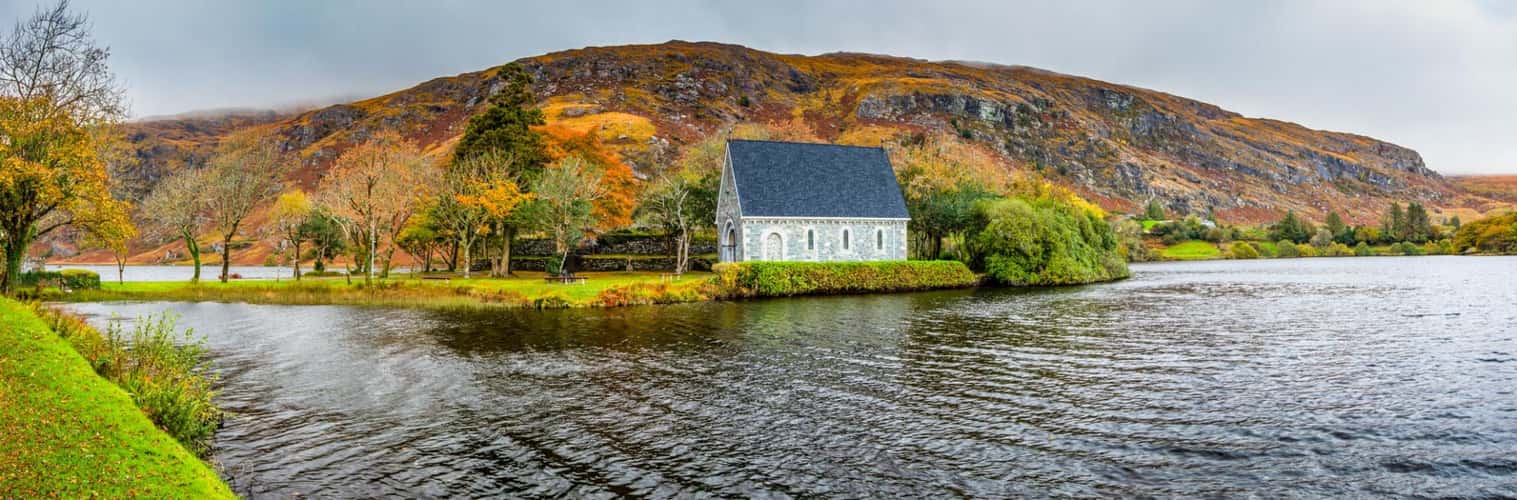 St Finbarr's Oratory Pano Autumn Ballingeary, Co. Cork