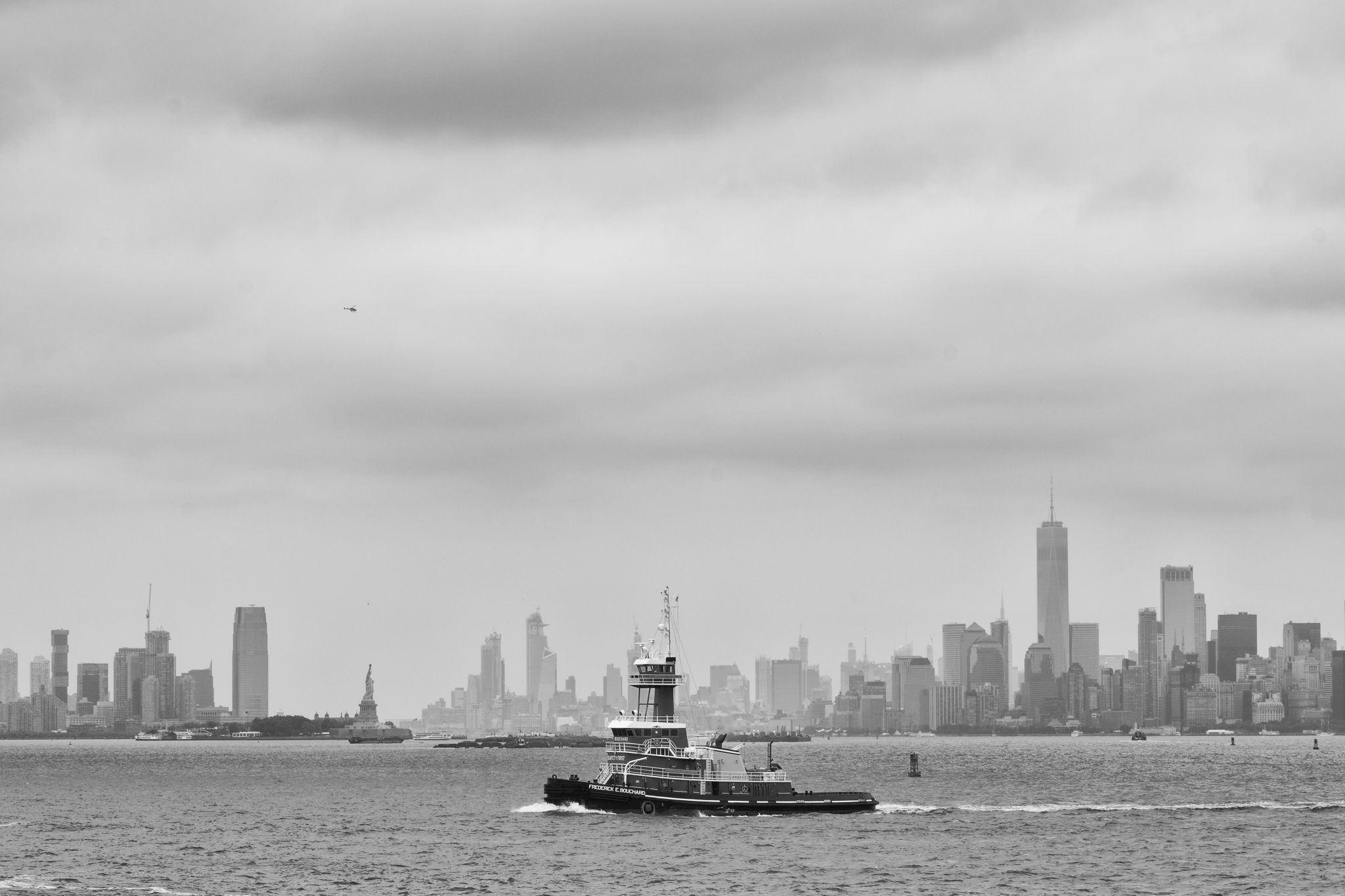 Staten Island ferry arriving or leaving the terminal, USA