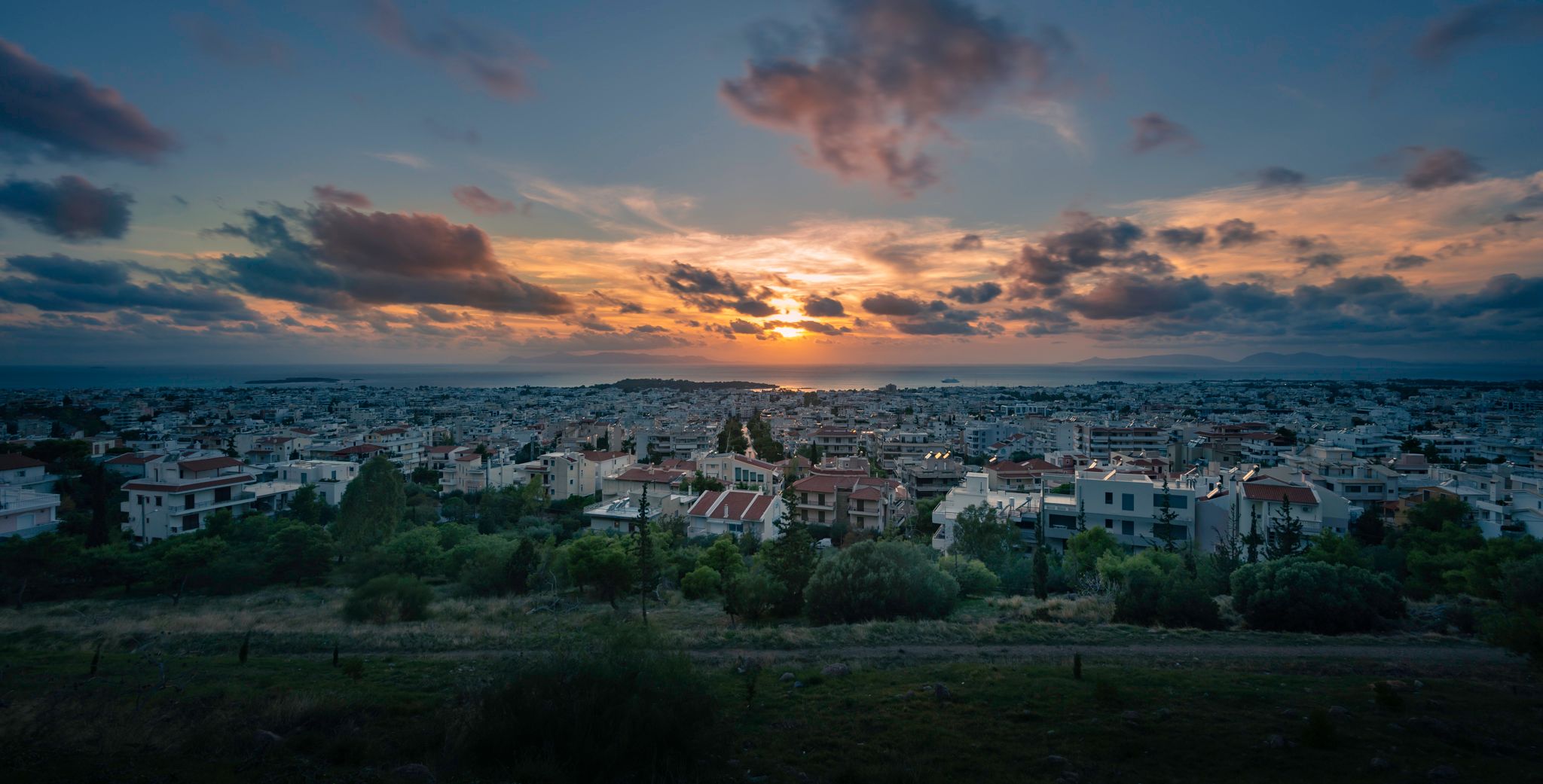 Sunset on the Sardonic Gulf, Greece