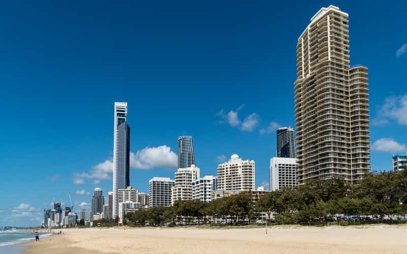 Surfers Paradise from the beach