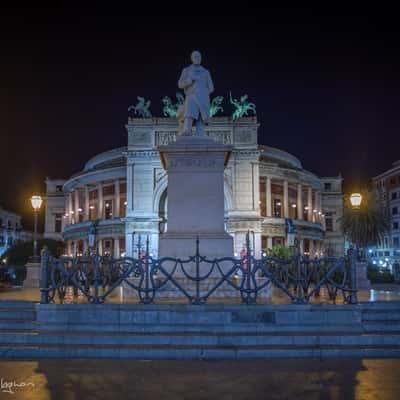 Teatro Politeama Palermo Sicily blue hour, Italy