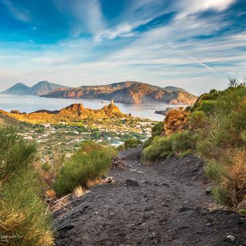 The path up to the Volcanio on Vulcano, Italy