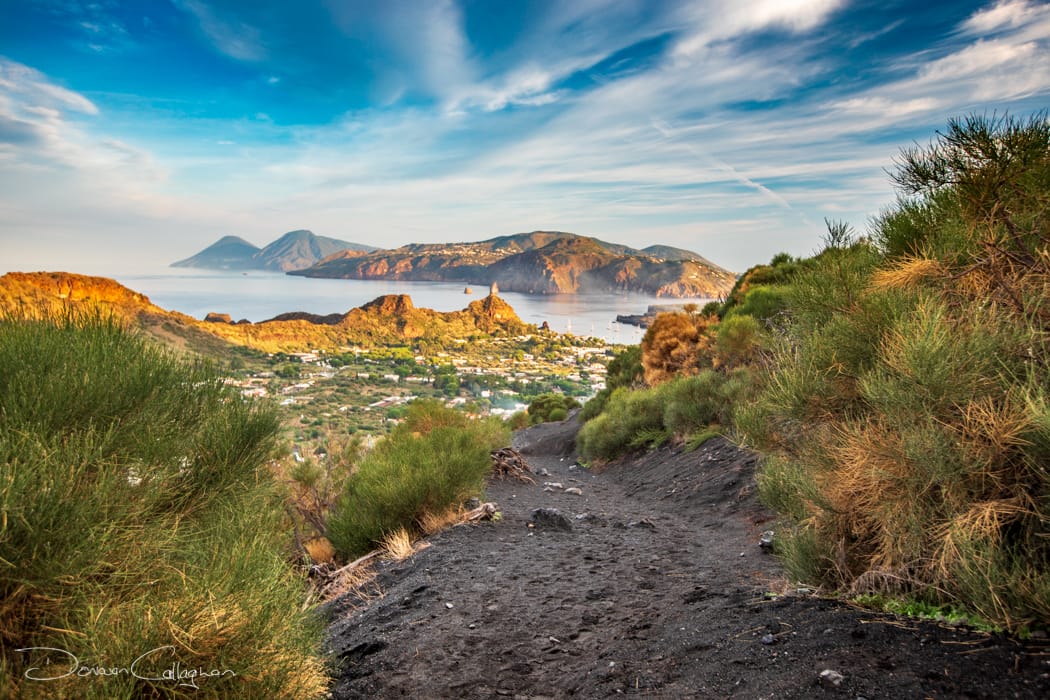 The path up to the Volcanio on Vulcano, Italy
