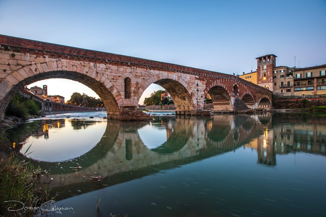 The Ponte Pietra Bridge Reflections Verona, Italy
