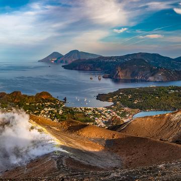 Volcano on the Island of Vulcano Pano, Italy