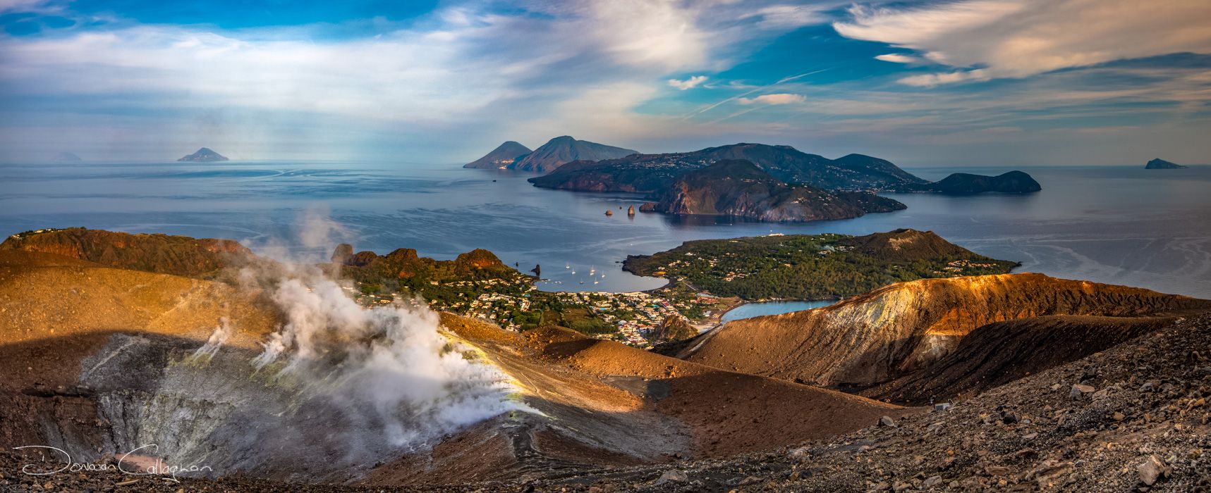Volcano on the Island of Vulcano Pano, Italy