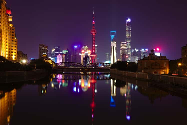 Pudong Skyline from Zhapu Bridge, Shanghai