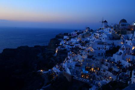 Blue Hour of OIA Town from Castle Ruin