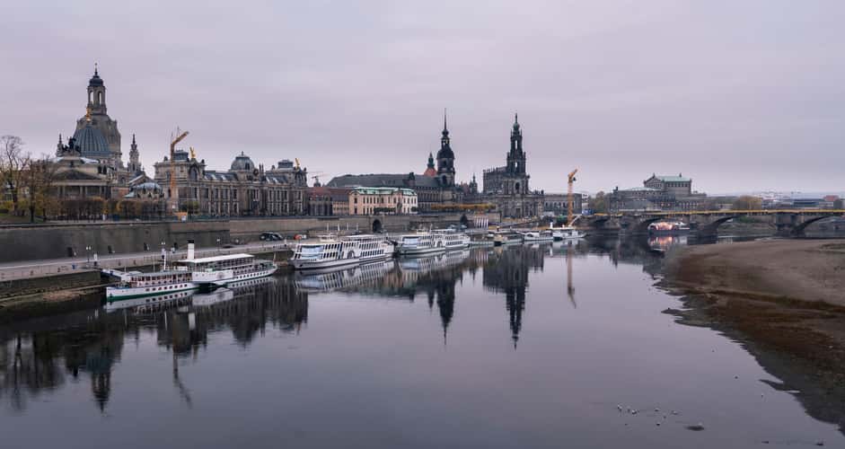View over Dresden from Carolabrücke