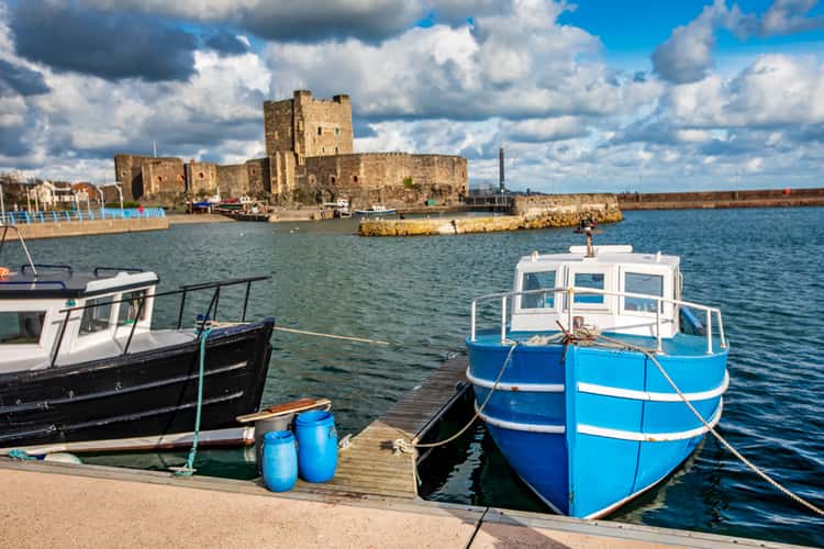 Carrickfergus Castle & fishing boats County Antrim