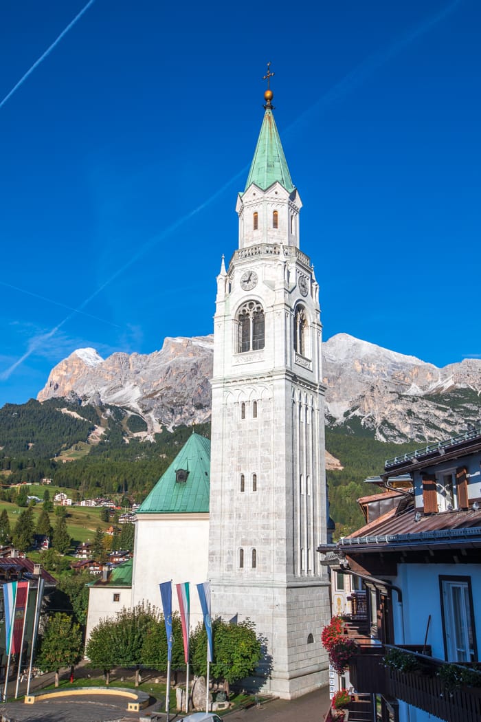 Church in Cortina Dolomites, Italy
