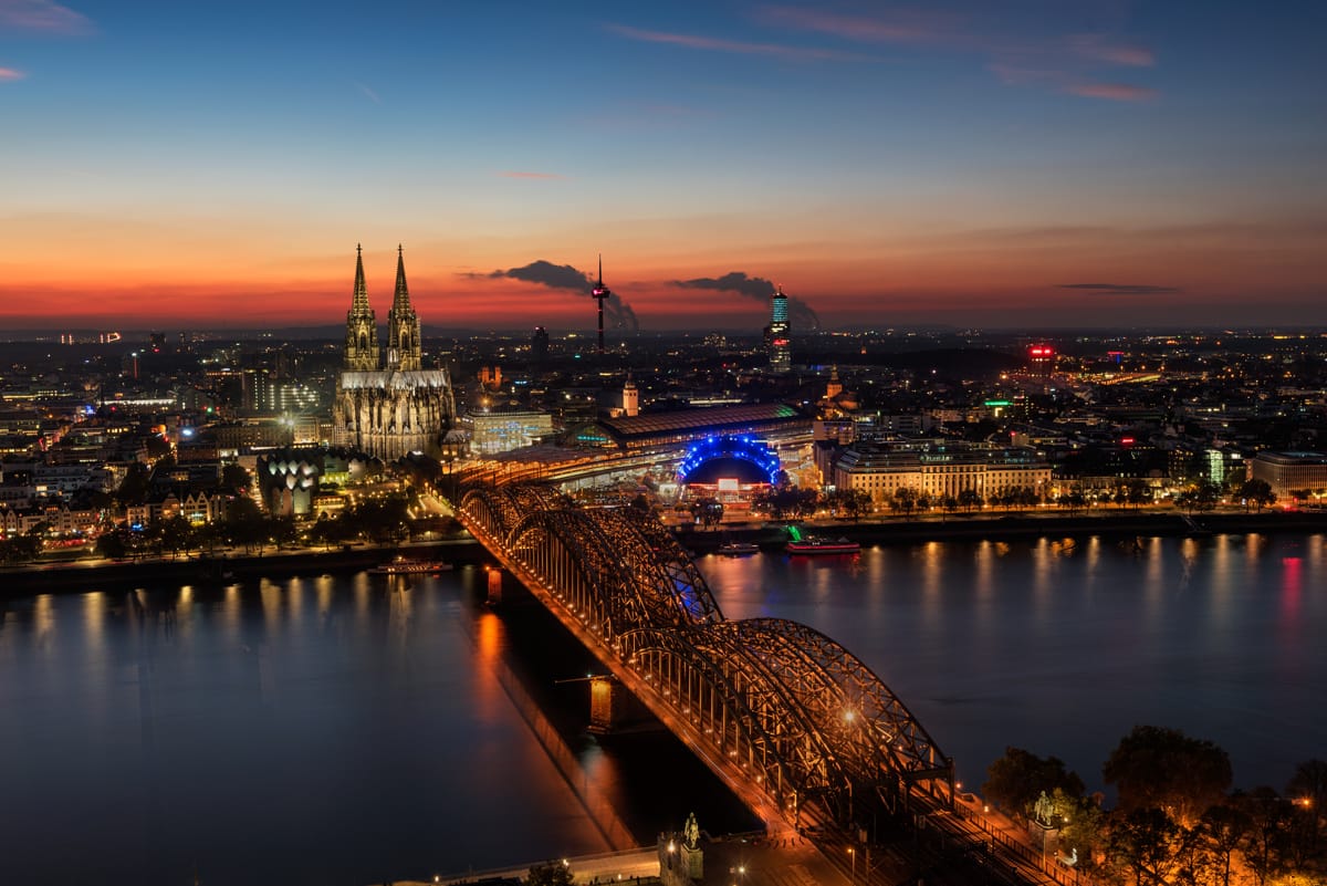 View from Triangle Tower in Cologne, Germany