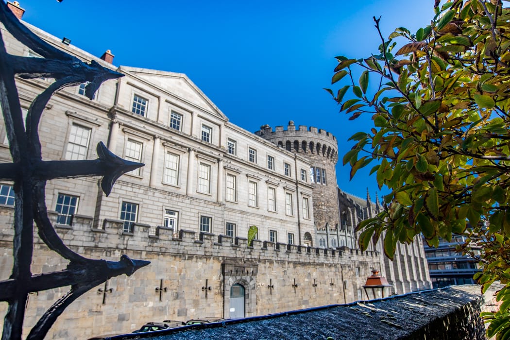Dublin Castle the wall in the garden, Ireland