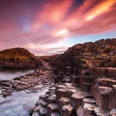 Giants Causeway Sunrise County Antrim Northern Ireland, United Kingdom