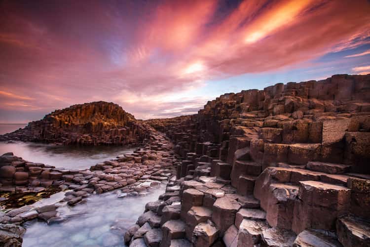 Giants Causeway Sunrise County Antrim Northern Ireland
