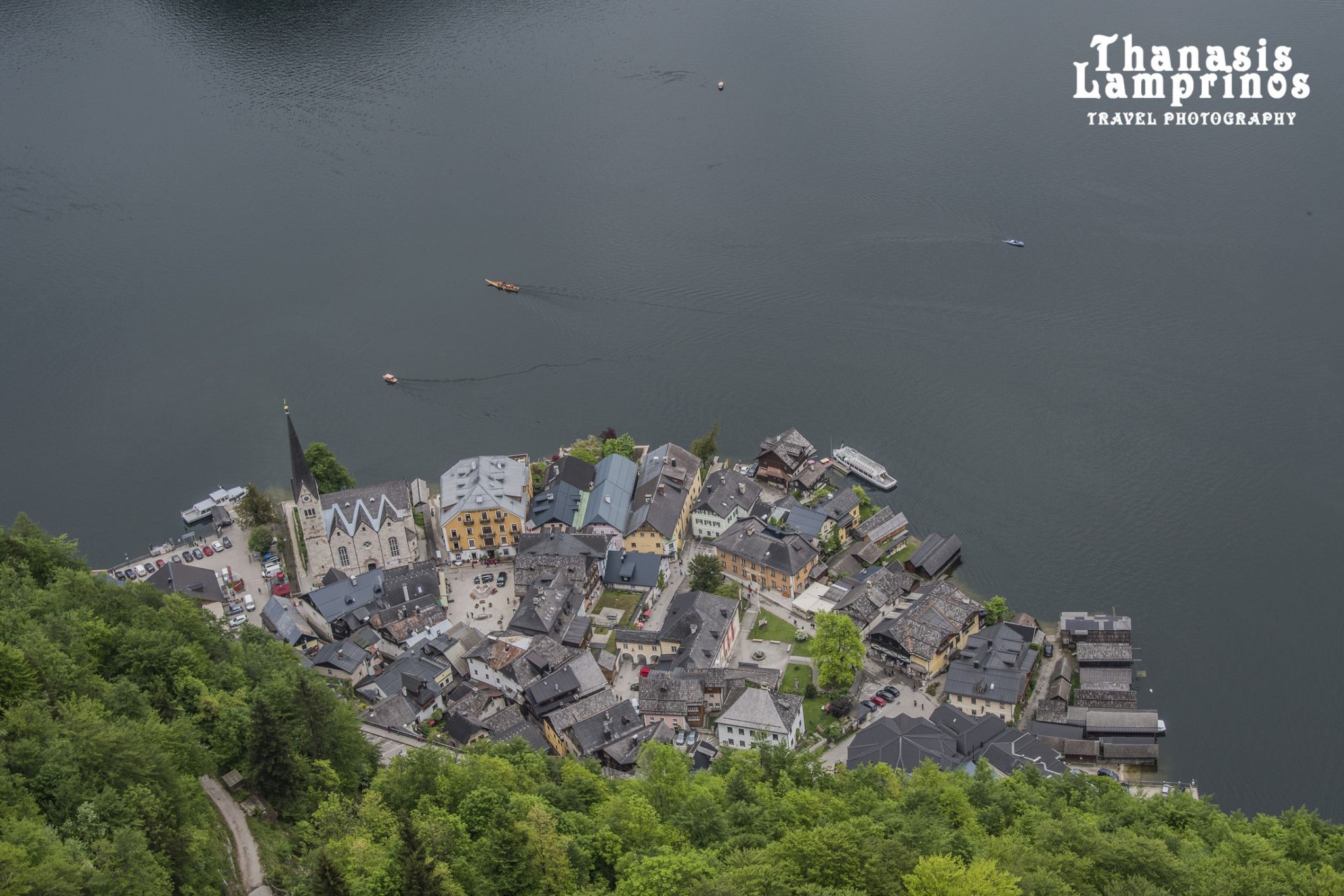 Hallstatt Village View from skywalk view point, Austria