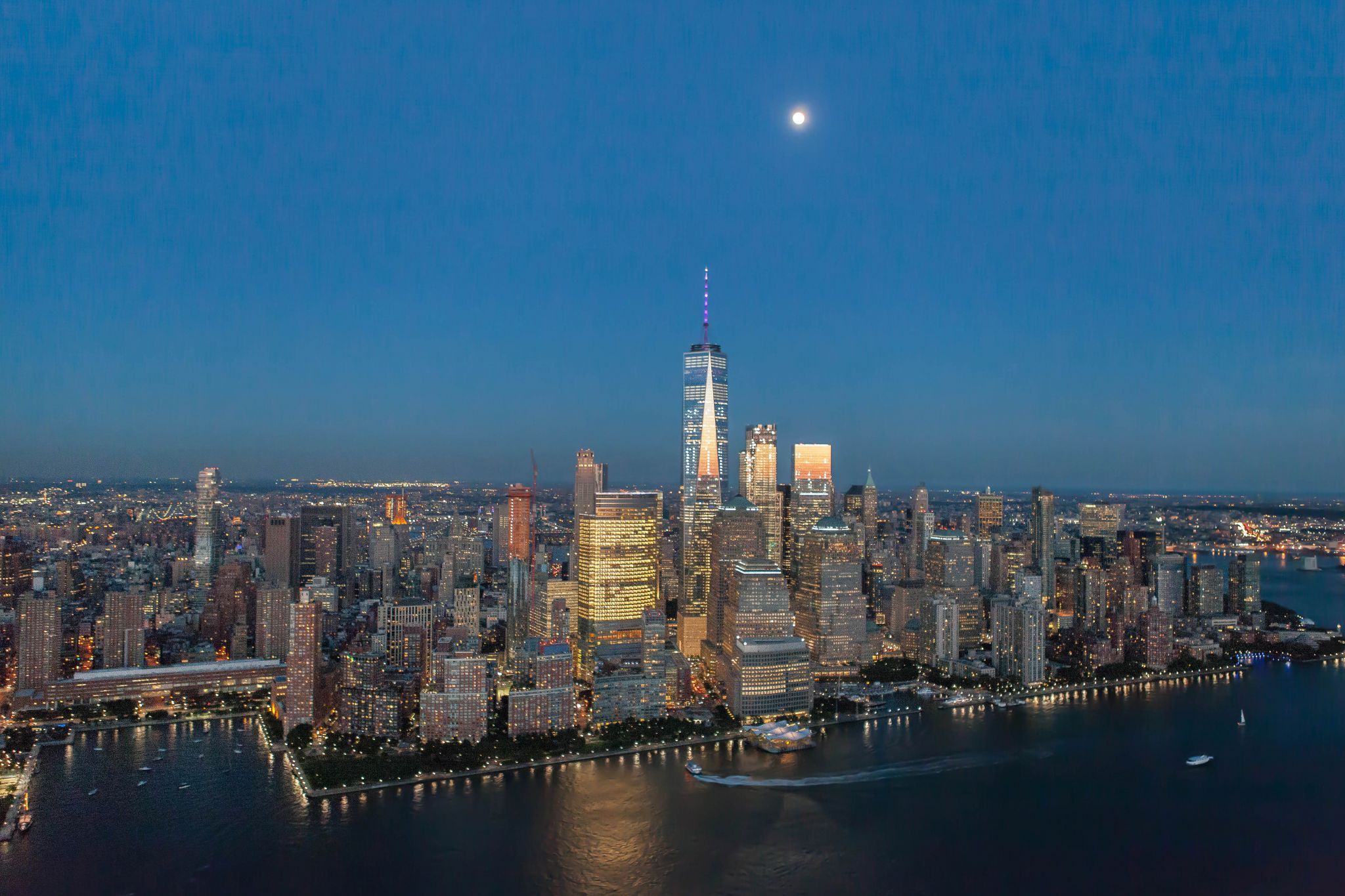 Helicopter over Hudsonriver, USA