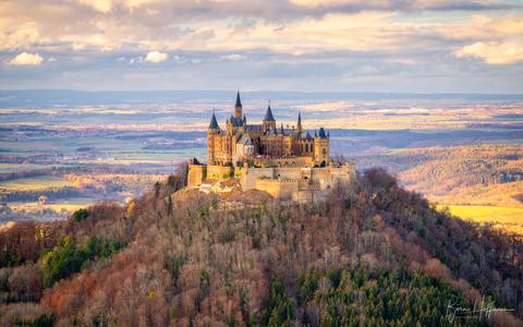 The view on Hohenzollern Castle from Zellenhorn Gipfel