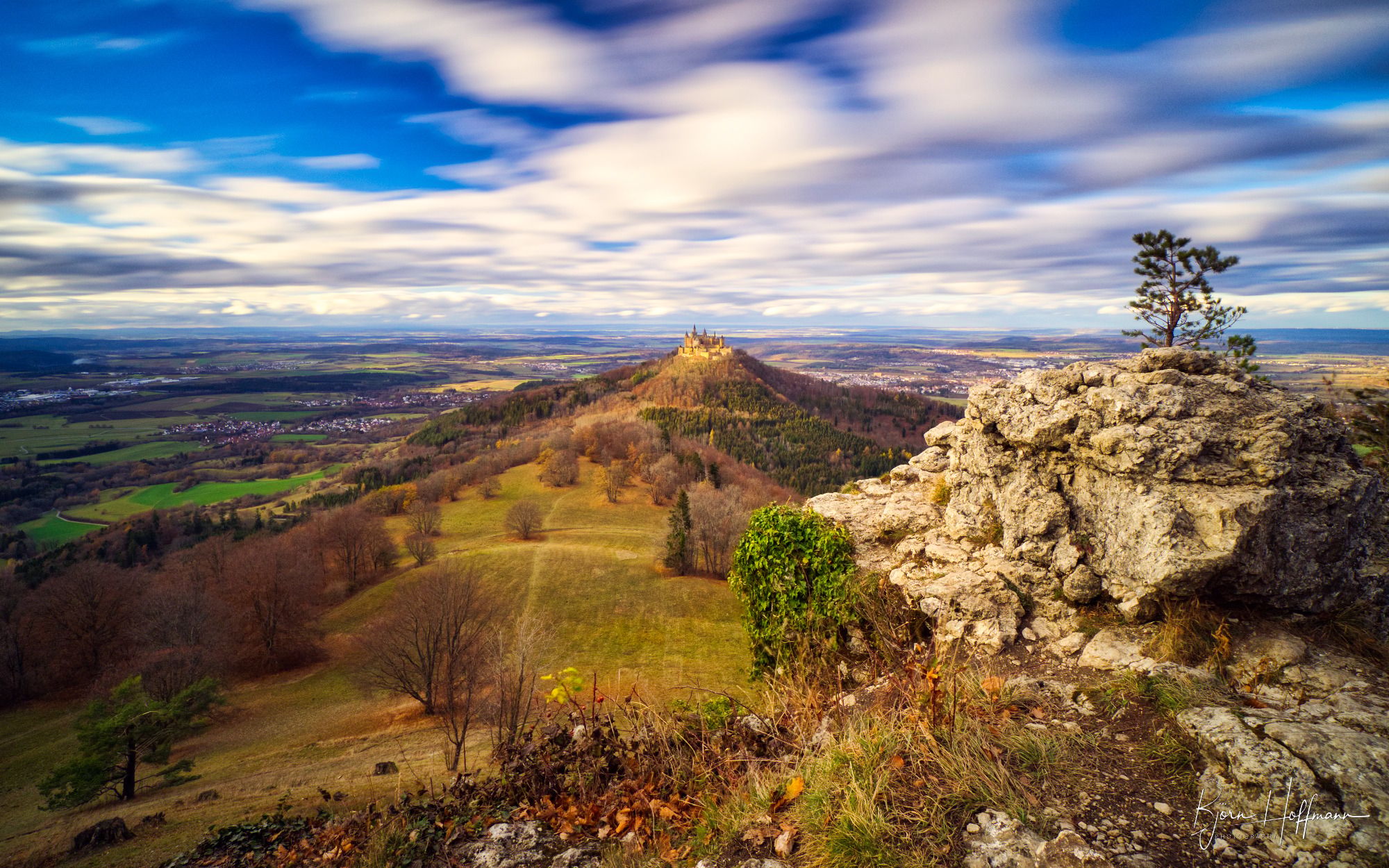 The view on Hohenzollern Castle from Zellerhorn Gipfel, Germany