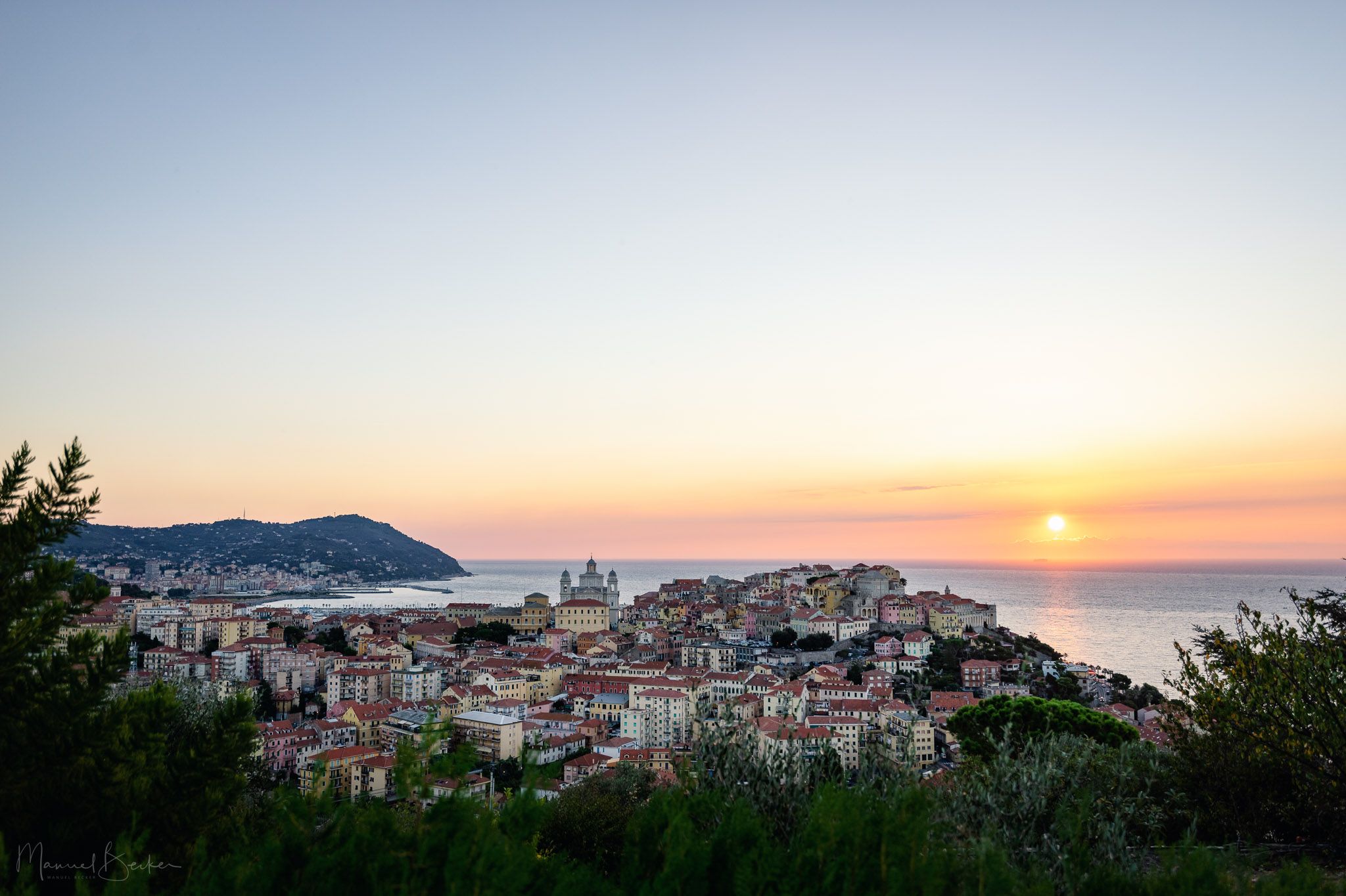 Imperia old town view from above, Italy