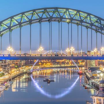 Newcastle upon Tyne Bridges Panorama View, United Kingdom