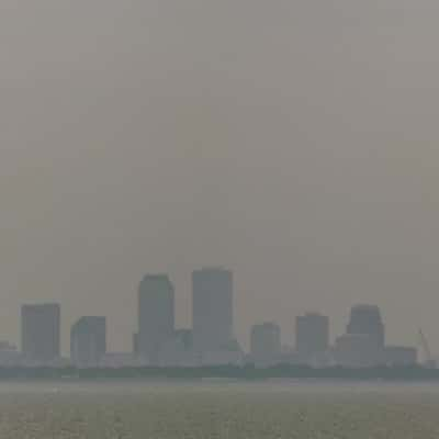 NOLA down town from Lake Pontchartrain Causeway, USA