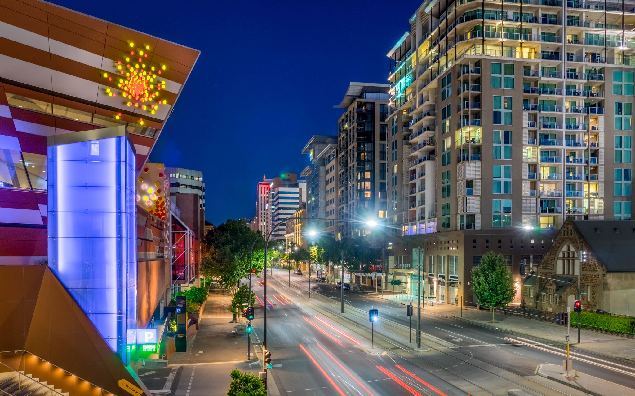 North Terrace at night, Australia