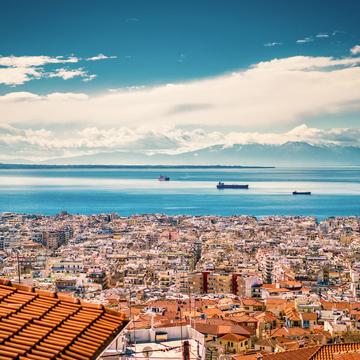 Panoramic view of Thessaloniki city, Greece