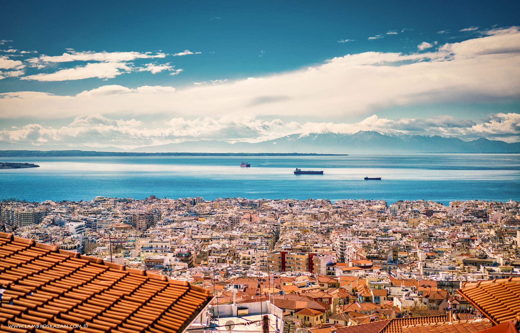 Panoramic view of Thessaloniki city, Greece