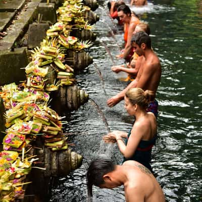 Pura Tirta Empul bathing fountains., Indonesia