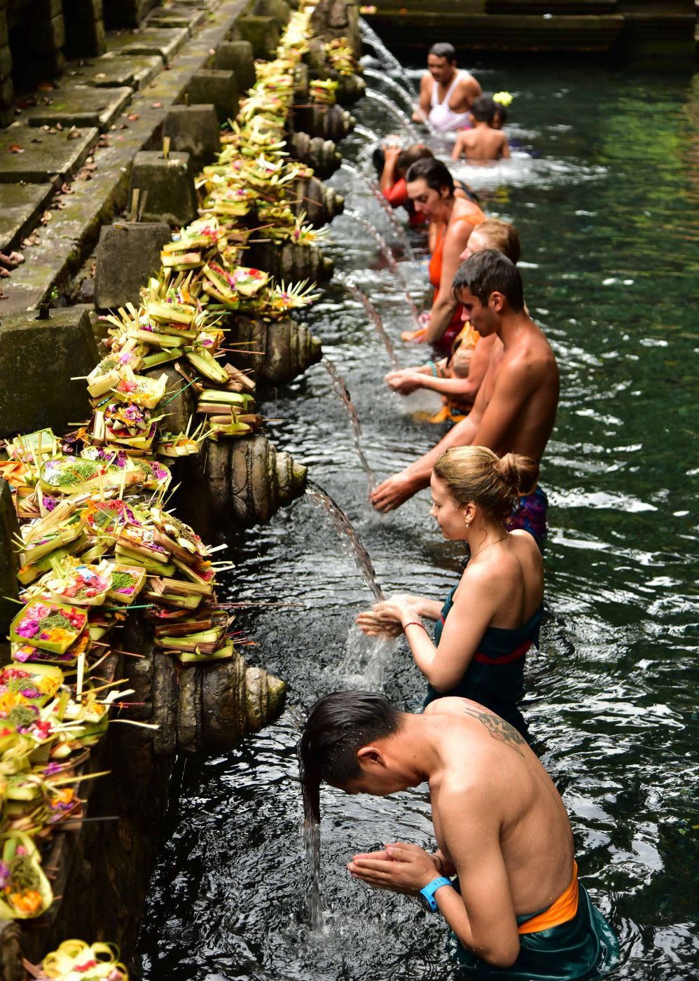 Pura Tirta Empul bathing fountains., Indonesia