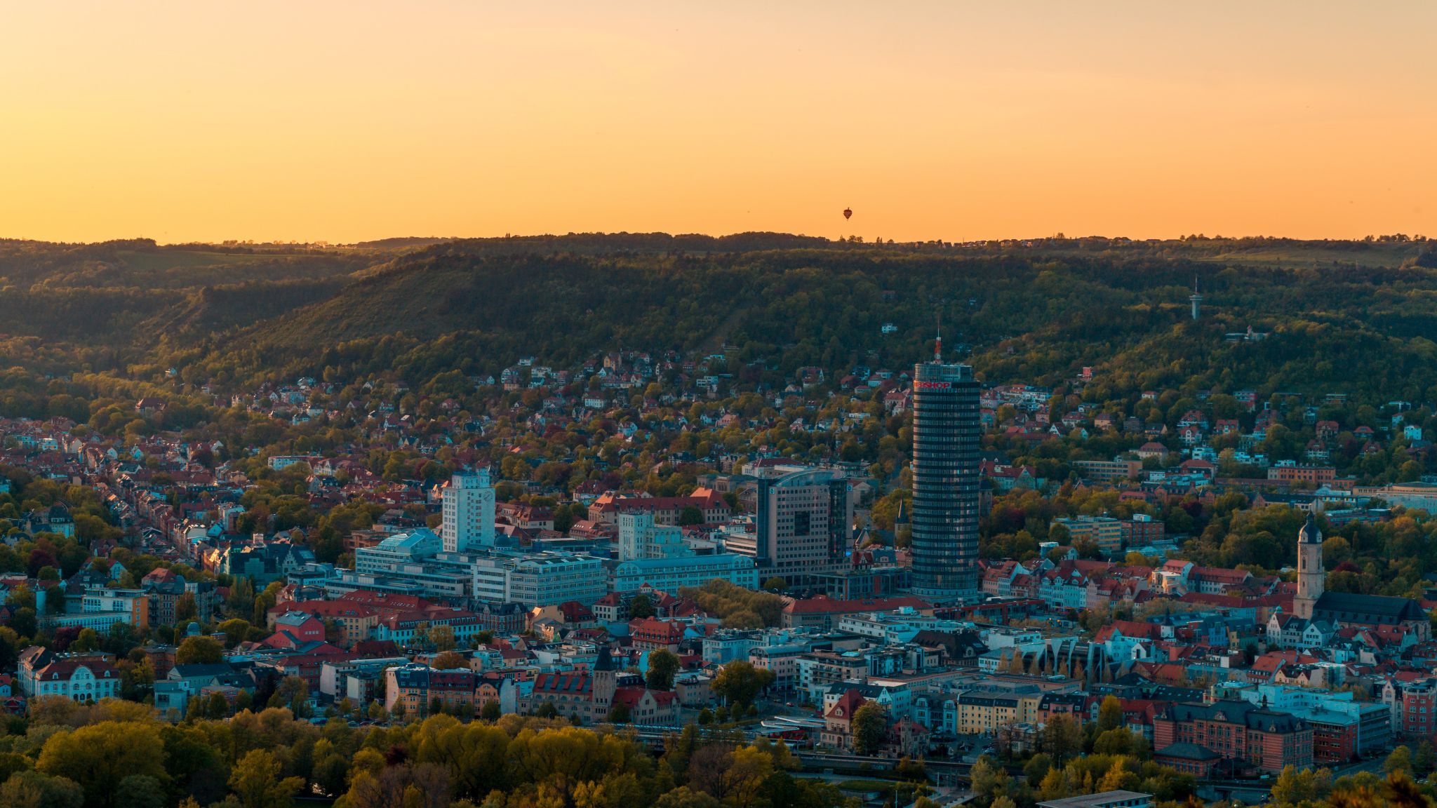 Sunset above Jena, Germany