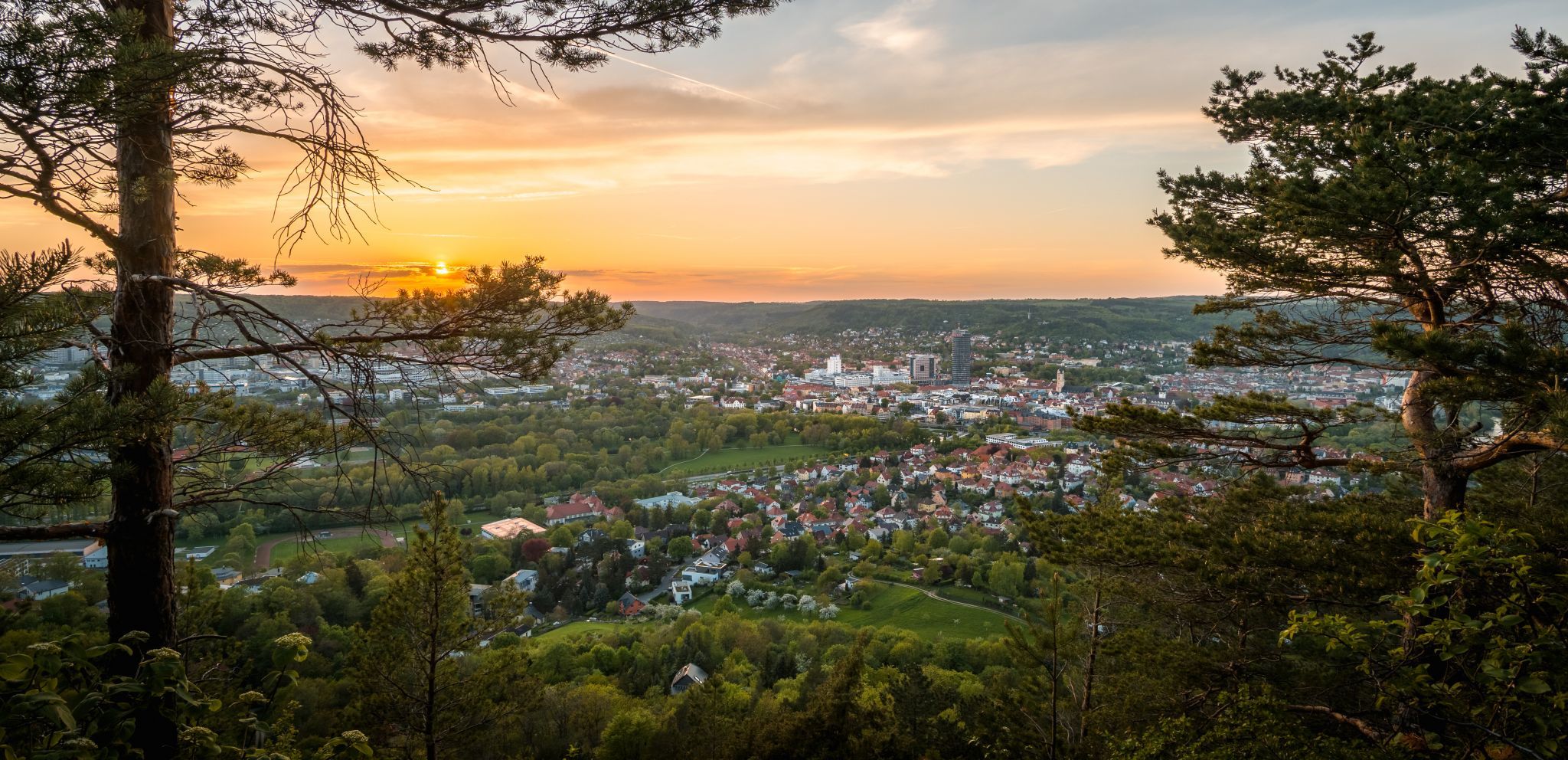 Sunset above Jena, Germany